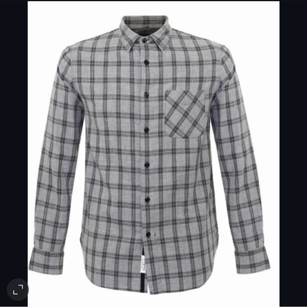 Rag and Bone Grey Check Beach Shirt Mens XLarge Classic Fit Button Up